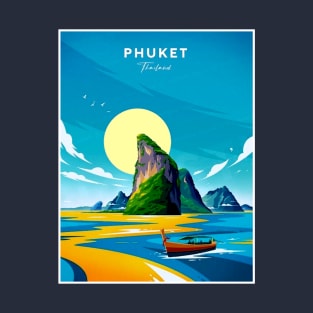 Phuket Thailand Vintage Colorful Travel Advertising Print T-Shirt