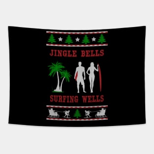 Surfing Ugly Christmas Sweater Xmas Gifts Tapestry