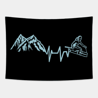 Ski and Mountains - Funny Wintersports Skiing Gift Tapestry