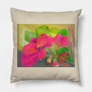 The Geranium Continues to Bloom Pillow