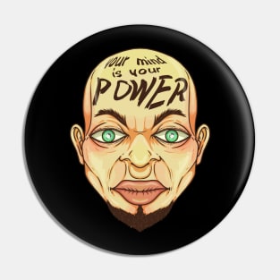 mind is power Clay Ilustration Pin