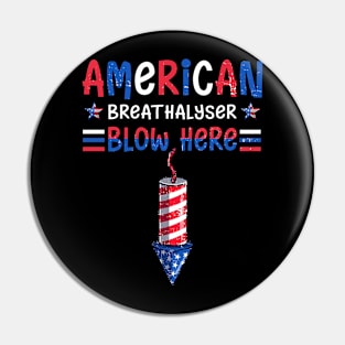 Breathalyzer 4th Of July Funny American Flag Patriotic Gift For Men Women Pin