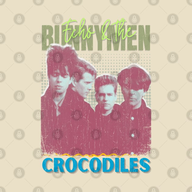 Echo And The Bunnymen Vintage 1980 // Crocodiles Original Fan Design Artwork by A Design for Life