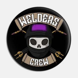 Welders crew Jolly Roger pirate flag Pin