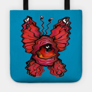 Trippy Pop Surreal Big Eyed Art Butterfly Illustration Tote