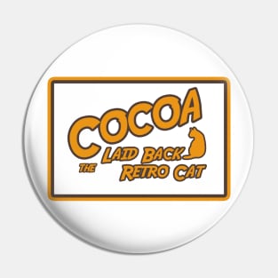 Cocoa the Laid Back Retro Cat - Framed Logo Pin