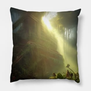 A Lost Rainforest Temple Pillow