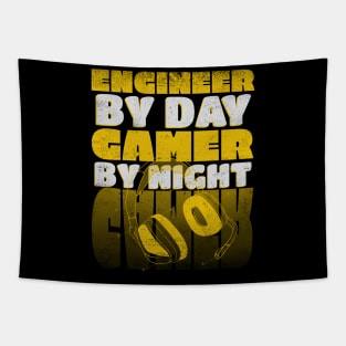 Gaming Quote Engineer by day Gamer by Night in Yellow Tapestry