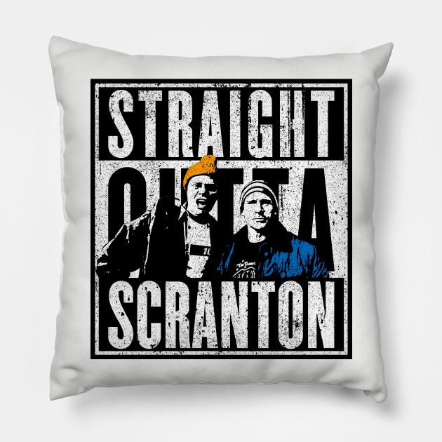 Straight Outta Scranton (Variant) - Lazy Scranton Pillow by huckblade