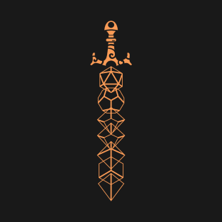 The Polyhedral Dice Collector's Orange Sword T-Shirt