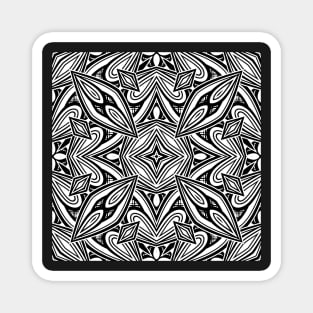 Black and White Seamless Pattern with Mosaic Motif Magnet