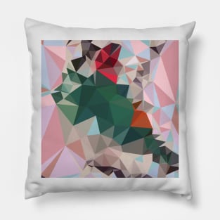 Charm Pink Abstract Low Polygon Background Pillow