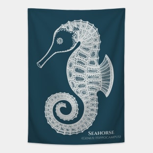 Seahorse with Common and Latin Names - sea lovers design Tapestry