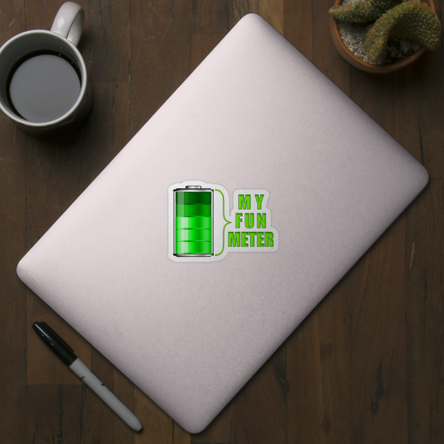 My Fun Meter Fun Battery Sticker Teepublic We print the highest quality meter description. my fun meter