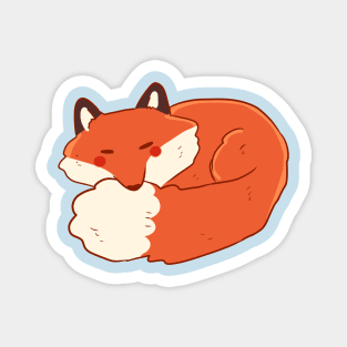 Sleeping fox illustration Magnet