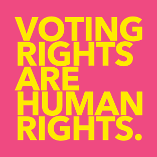 Voting Rights are Human Rights (yellow 1) T-Shirt