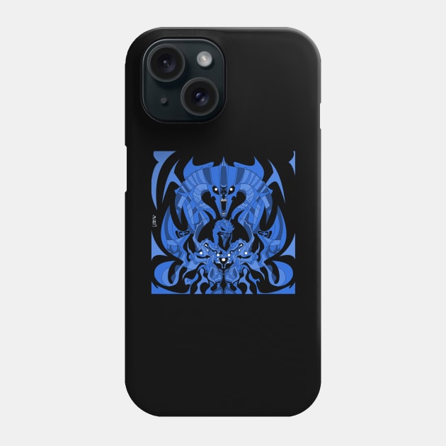 blue dark nazgul ecopop in balrog dreams of the middle earth ecopop Phone Case by jorge_lebeau