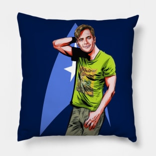 Chris Pine - An illustration by Paul Cemmick Pillow