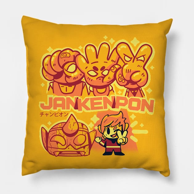 Jan Ken Pon Pillow by andrefellip