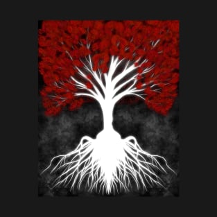 Yggdrasil with Red Leaves T-Shirt