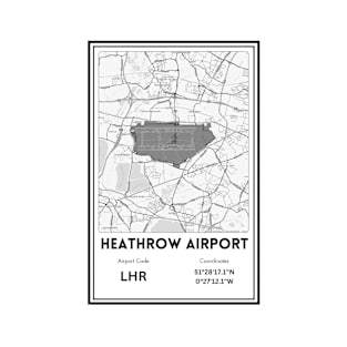 Heathrow Airport City Map T-Shirt