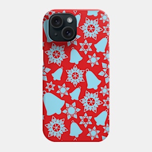 Christmas Bells Pattern (blue-red) Phone Case