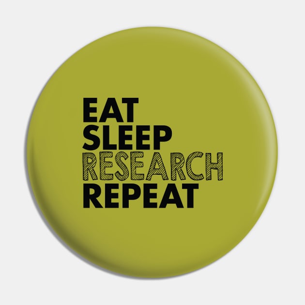 Eat, sleep, research, repeat Pin by Urshrt