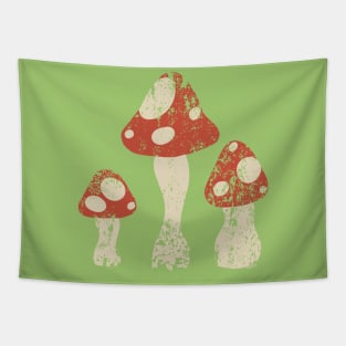 Simple Mushrooms Distressed Tapestry