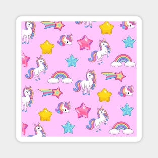 Funny Unicorns Pattern for Kids Christmas or Birthday gift idea Magnet