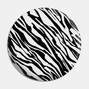 Zebra Print-Retro Modern- Abstract Pattern Square in Black ,White and Blue Pin