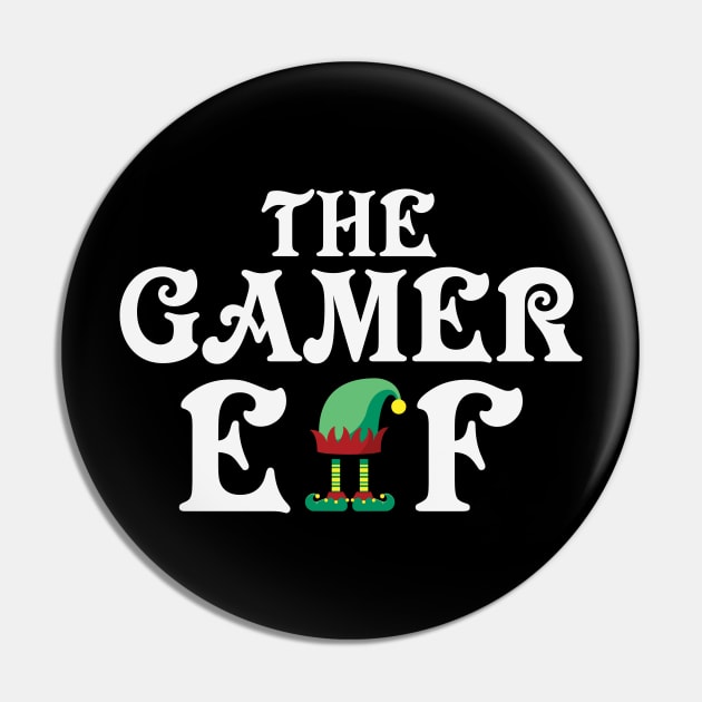 The Gamer Elf Funny Christmas Gift For Gamers Pin by BadDesignCo