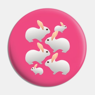 Adorable White Rabbit Pattern Pin