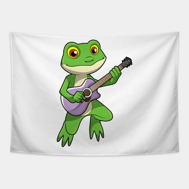 Frog at Music with Guitar Tapestry by Markus Schnabel