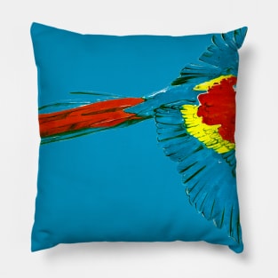 Watercolor Scarlet Macaw 1 Pillow