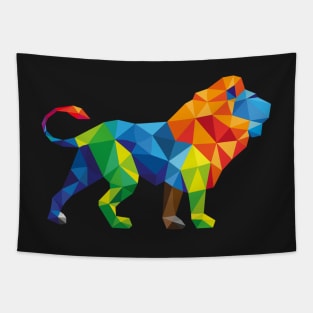 Polygon Lion Tapestry