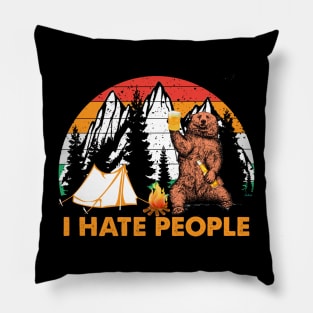 I hate people Sloth Hiking Camping Lover, Hiking Lover, Climping Lover,Camping Gift Pillow