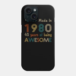 Vintage 1980 Made in 1980 40th Birthday Phone Case