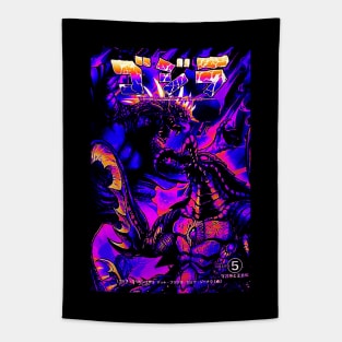 Retro Predators Godzilla Tapestry