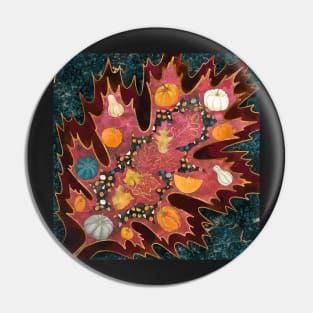 Abstract Halloween Leaf Pin