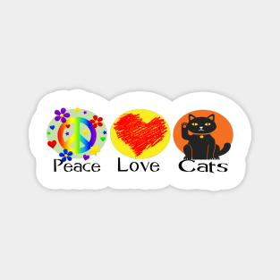 Peace, Love. Cats Magnet