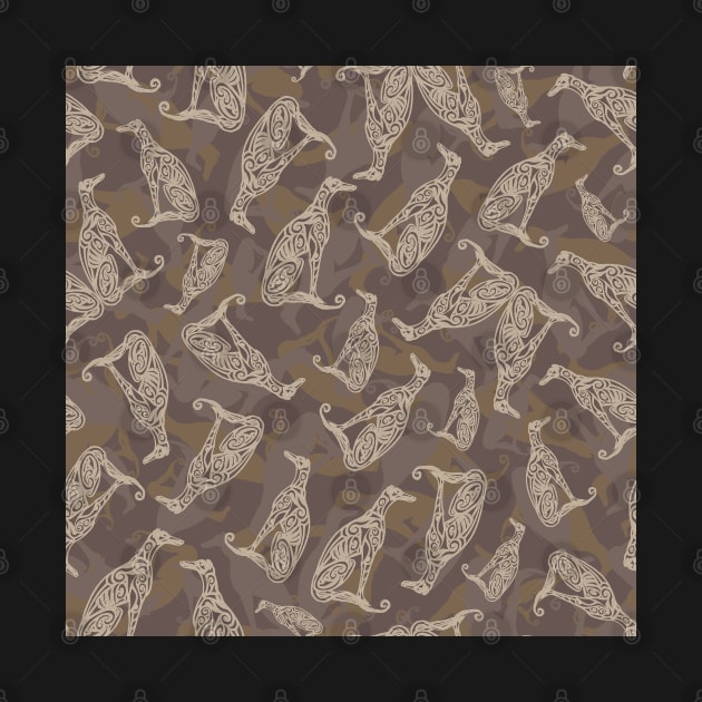 Greyhound Camo - Chocolate & Caramel by lottibrown