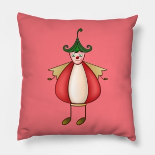 clown and musical notes art work Pillow