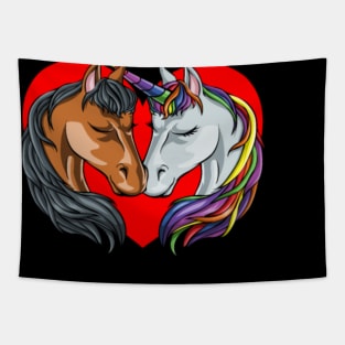 Valentines Horse and Unicorn Tapestry