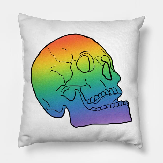 Rainbow Skull Pillow by ThePureAudacity
