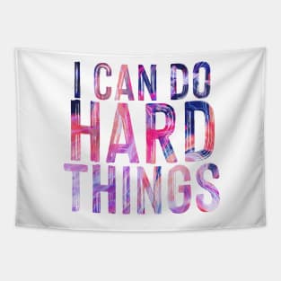 I can do hard things, abstract paint typography Tapestry