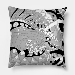 grey kaiju kraken ecopop Pillow