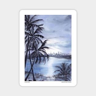 Blue Sunset On The Beach Nature Landscape Novelty Gift Magnet