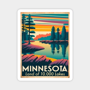 Minnesota Vintage Travel Poster Magnet