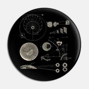 Vintage Astronomy by © Buck Tee Originals Pin