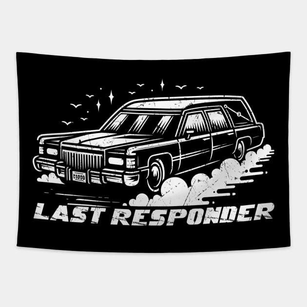 Last Responder // Hearse Retro Design Tapestry by Trendsdk